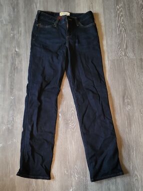 Carhartt Women's Straight Leg Flannel-lined Jeans in Dark Navy